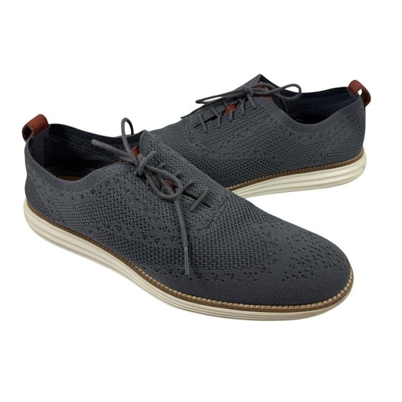 Cole Haan Size 11.5 Original Grand Mens Tie Shoes Stitchlite Wingtip Oxford Gray - Picture 1 of 11